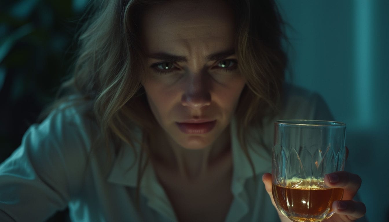 woman with aclohol addiction before rehab